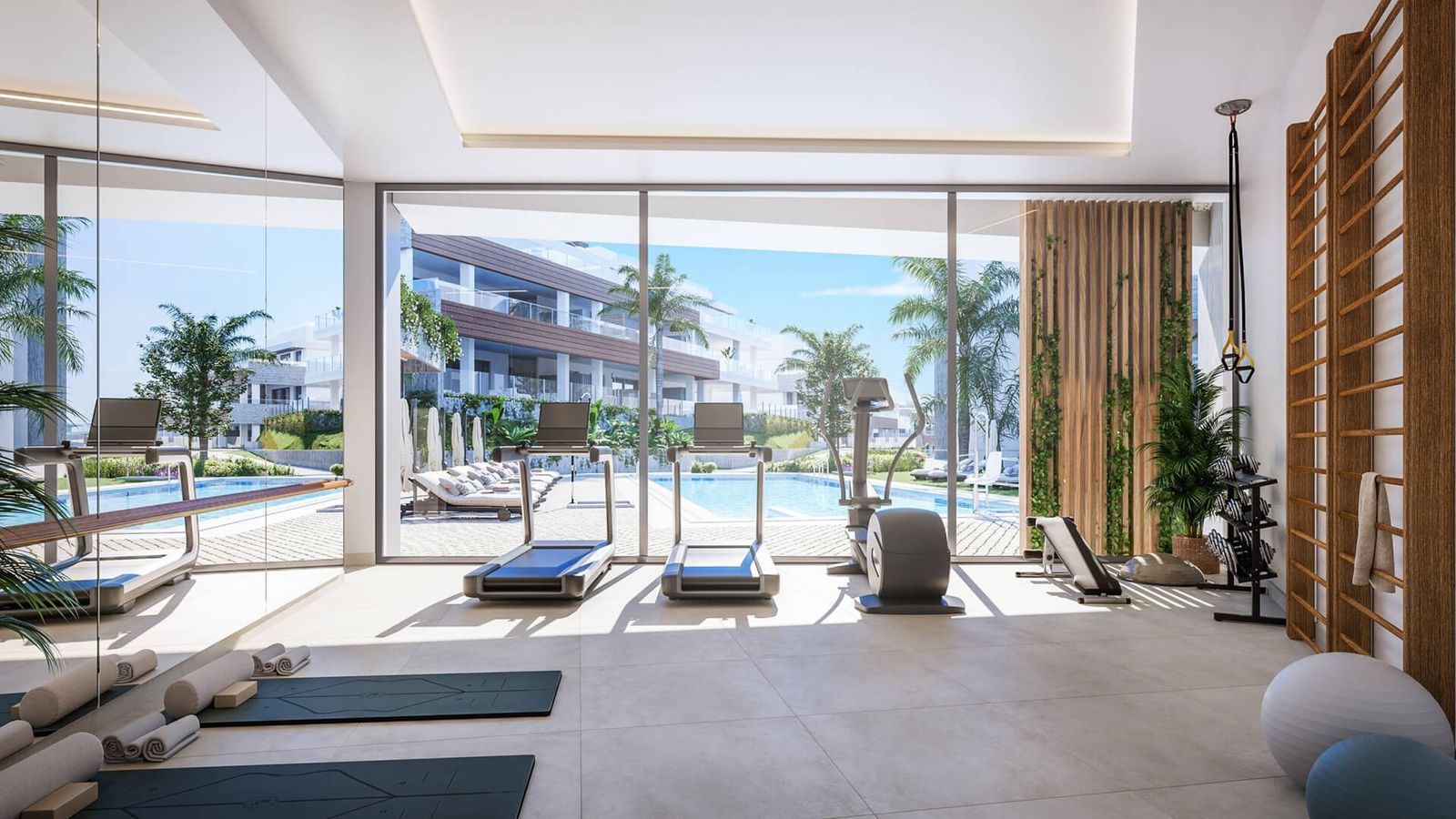 06 modern gym pool view